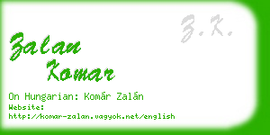 zalan komar business card